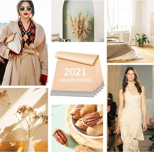 Metronic Poly Mailers 14.5x19 100 Pcs | Medium Size Shipping Bags for Clothes | Large Poly Mailer Bags, Shipping Envelopes, Mailing Bags for Small Business, Strong Adhensive Poly Bags Champagne