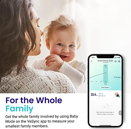 Etekcity Scale for Body Weight and Fat Percentage, Smart Digital LED Bathroom BMI Measurement, Accurate Bluetooth Weighing Machine, Body Composition Analyzer, Ash-black, 400lb