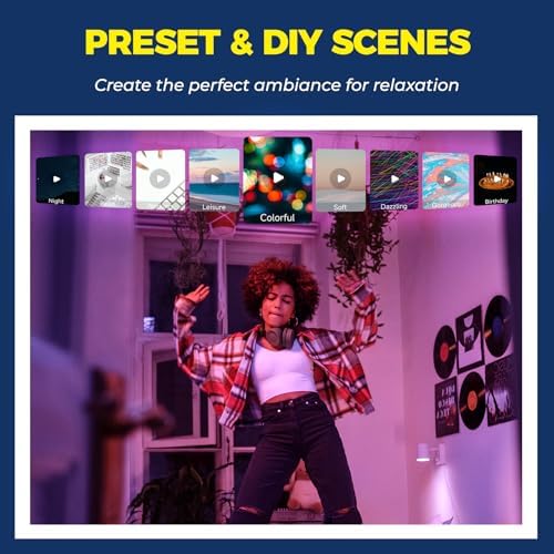 Smart Light Bulbs 100W Equiv., 1350LM 11W Smart Bulb Works with Alexa/Google Home/Smart Life, A19 E26 RGBCW Color Changing, No Hub Required, 2.4G WiFi Bluetooth Bulb, ETL Listed, 4PCS