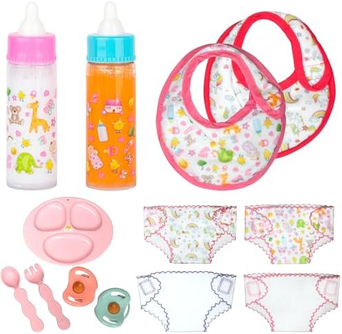fash n kolor My Sweet Baby Disappearing Doll Feeding Set | Baby Care 6 Piece Doll Feeding Set (13 Pc Set)