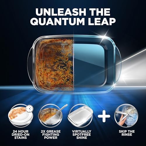 Finish Quantum Dishwasher Pods, No Pre-Rinse Dishwasher Detergent Soap Removes 24HR Dried-On Stain and Grease, Leaving a Virtually Spotless Shine, 82 Count