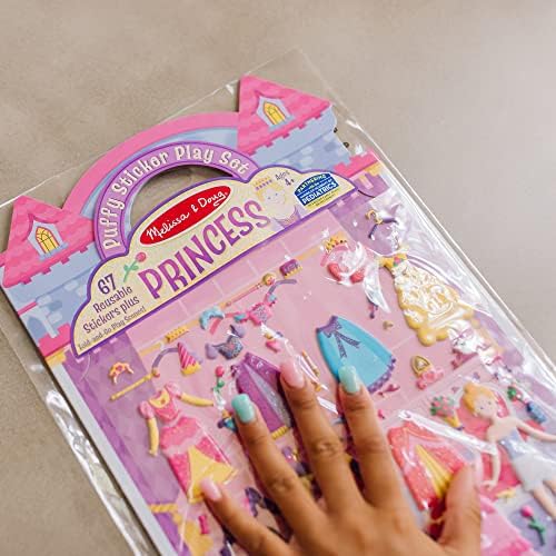 Melissa & Doug Puffy Sticker Activity Books Set: Dress-Up, Princess, Mermaid - 208 Reusable Stickers - FSC Certified