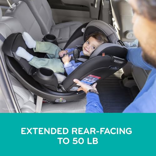 Evenflo Revolve360 Extend Convertible Car Seat with 360 Degree Rotation, Extended Rear-Facing, Forward-Facing, Booster Mode, and Secure Latch Install, Revere Gray