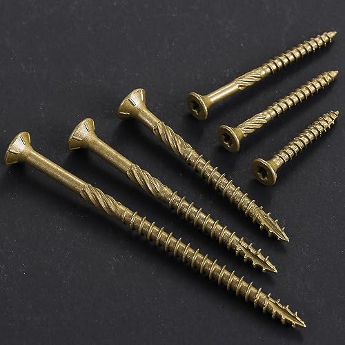 #10 * 2-1/2" Deck Screws, (1214pcs) 15 lbs.Exterior Wood Screws, Rust Resistant epoxy Coated, Bronze, T25 Star Bit