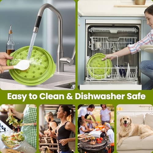 Chicken Shredder Tool Twist Large - 10'' Pro Meat Shredders for Chicken Breast,Visible Kitchen Gadgets Grinder Machine with Brush,Strong Anti-Slip Strip,Ergonomic Handle,BPA Free (Green)