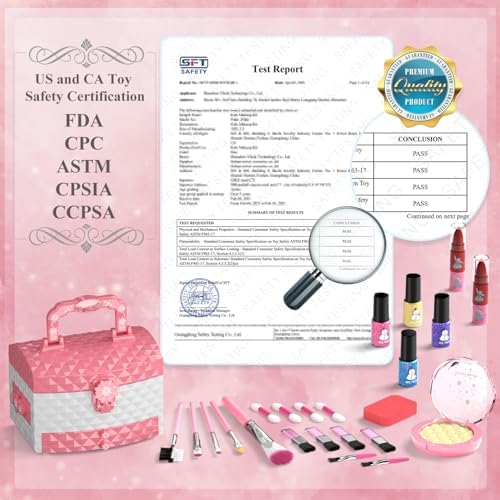 PERRYHOME Kids Makeup Set for Girl 56 Pcs Washable Real Cosmetic, Non-Toxic Frozen Toys Toddler Makeup Kit, Princess Dress up Christmas & Birthday Girl Gift for 3 4 5 6 7 8 9 10 11 12 Year Old Girls
