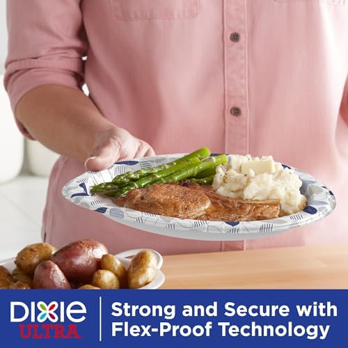 Dixie Ultra, Large Paper Plates, 10 Inch, 172 Count, 3X Stronger*, Heavy Duty, Microwave-Safe, Soak-Proof, Cut Resistant, Disposable Plates For Heavy, Messy Meals
