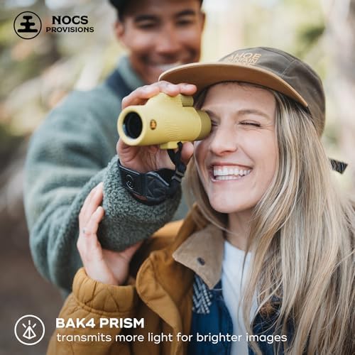 Nocs Provisions Field Tube 8x32 Waterproof Monocular, 8X Magnification Telescope, Bak4 Prism, Wide Field of View for Bird Watching, Backpacking & Wildlife Viewing - Desolation Black