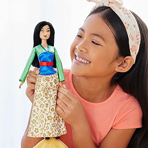 Disney Store Girl's Disney Princess Classic Doll (Mulan), 11 Inches, Includes Brush with Molded Details, Fully Posable Toy in Classic Outfit - Disney Princess Toys