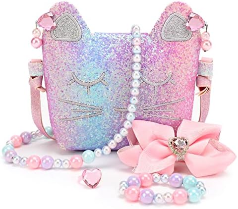 mibasies Purse for Little Girls Dress Up Jewelry Pretend Play Kids Accessories Mermaid Gifts