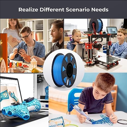 Creality 3D Printer Filament 1.75mm, Ender PLA Filament No-Tangling Smooth Printing Without Clogging No Warping, Fit Most FDM 3D Printers, 1kg Spool, Dimensional Accuracy +/- 0.02mm, Blue