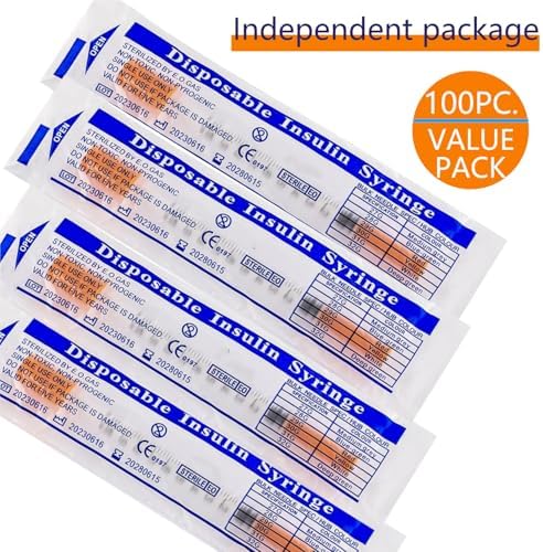 100 Pack 1ml/cc 31Ga Lab Supplies, Individually Package