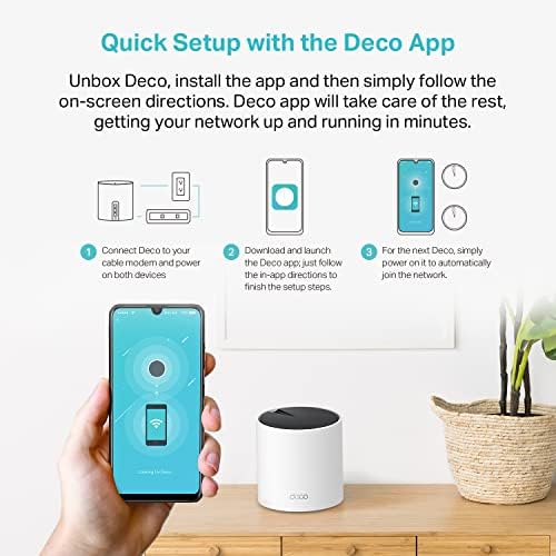 TP-Link Deco X55 AX3000 WiFi 6 Mesh System - Covers up to 2500 Sq.Ft., Replaces Wireless Router and Extender, 3 Gigabit Ports, Supports Ethernet Backhaul, Deco X55(1-Pack)