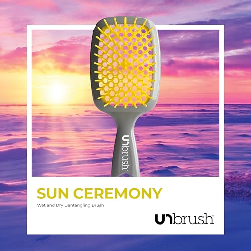 FHI Heat UNbrush Detangling Brush for Pain-Free Brushing on All Wet or Dry Hair Types — Durable DuoFlex Anti-Static Bristles, Lightweight Handle, Vented Hair Brush