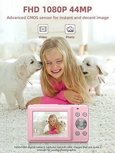 Digital Camera, FHD 1080P Digital Point and Shoot Camera with 16X Zoom Anti Shake, Compact Small Camera for Boys Girls Kids