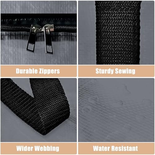 Heavy Duty Moving Bags - Extra Large Packing Bags and Storage Totes, Collapsible and Foldable Option for Moving and Storage, Grey, 93 L - 12 Pack