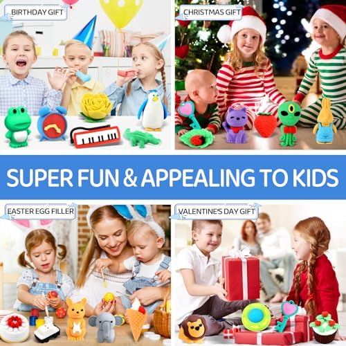 151Pcs Animal Erasers Desk Pets for Kids Animal Pencil Erasers Bulk Puzzle Eraser Toys Gifts for Classroom Prizes,Game Reward,Treasure Box,Easter Egg Fillers,Goodie Bag Stuffer,Party Favors
