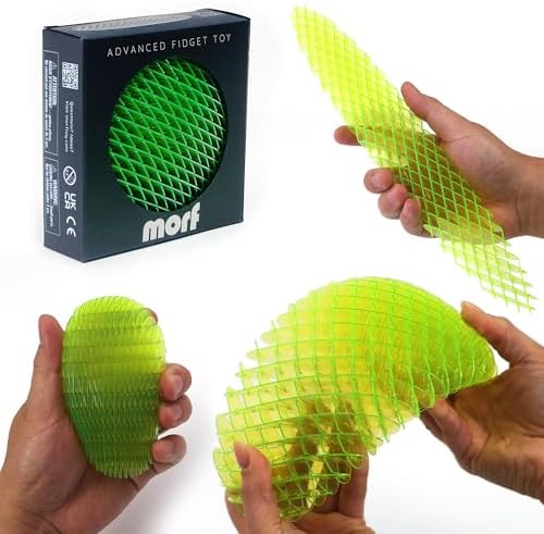 Morf Fidget Worm Toy - Desk Fidgets for Adults - Quiet Worm Fidget Toy Sensory Toys - Fun and Interactive Fidget Toy for Kids - USA Patent Pending Figgy Toys(Green, Big)