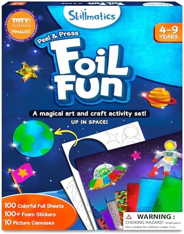 Skillmatics Foil Fun - Space, No Mess Art for Kids, Craft Kits & Supplies, DIY Creative Activity, Travel Toys, Gifts for Boys & Girls Ages 4, 5, 6, 7, 8, 9
