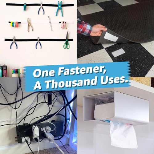 Art3d 16 Sets Hook and Loop Tape Sticky Back, 4"x6" Double-Sided Adhesive Strip, Heavy Duty