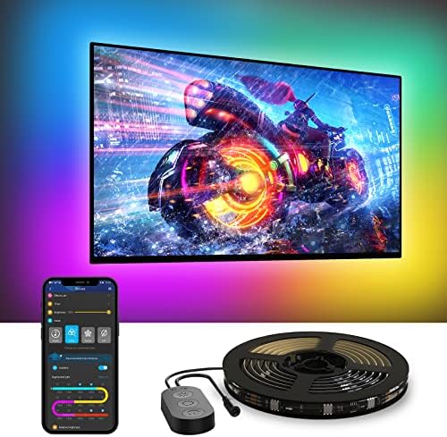 Govee TV LED Backlight, RGBIC Smart LED Strip Lights for 55-65 Inch TVs, Bluetooth and Wi-Fi APP Control, Works with Alexa & Google Assistant, Music Sync, 99+ Scene Modes, Adapter