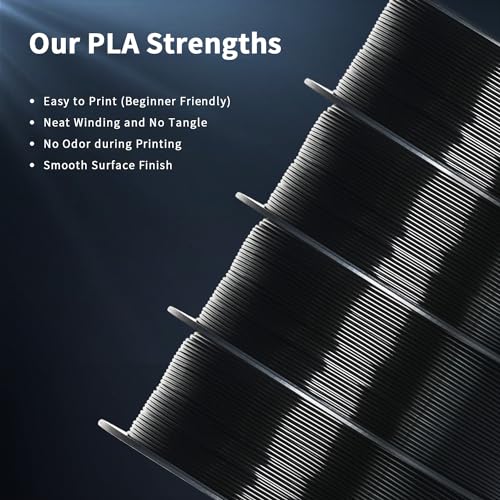 Geeetech 3D Printer Filament, PLA Filament 1.75mm Bundle 2kg for 3D Printer, Dimensional Accuracy +/- 0.02 mm (Black 2-Pack)
