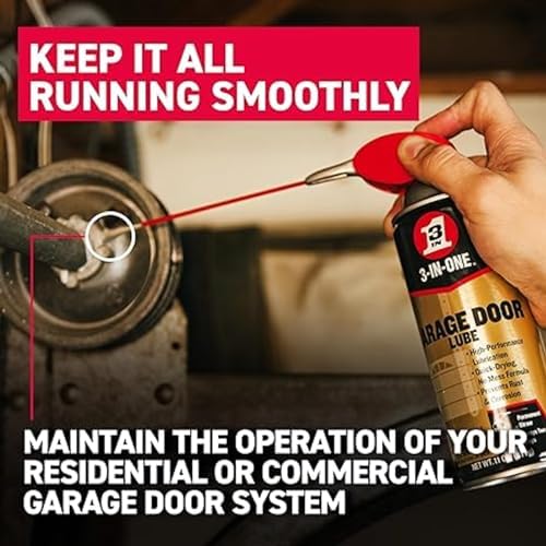 3-IN-ONE Professional Garage Door Lubricant with Smart Straw Sprays 2 Ways, 11 OZ Twin Pack, 100584, Clear