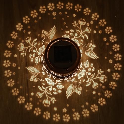 Solar Lanterns Outdoor Waterproof Hummingbird Garden Decor Gifts for Women Mom Grandma Hanging Solar Lights Metal Solar Decoration Outside for Yard, Patio, Backyard, Porch