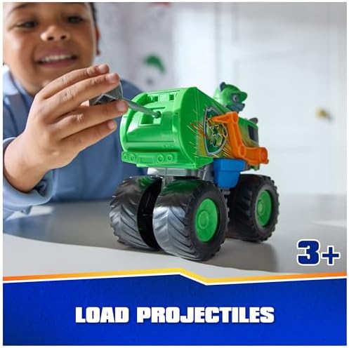 Paw Patrol: Rescue Wheels Rocky’s Recycle Truck, Toy Truck with Projectile Launcher and Collectible Action Figure, Kids Toys for Boys & Girls Ages 3+