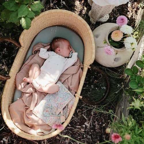 mushie Water Resistant Wet Bags | Large & Small Reusable Storage Bag for Baby Items and Travel | Zippered Pockets with Handle | Machine Washable, Set of 2 (Pastel Blooms)