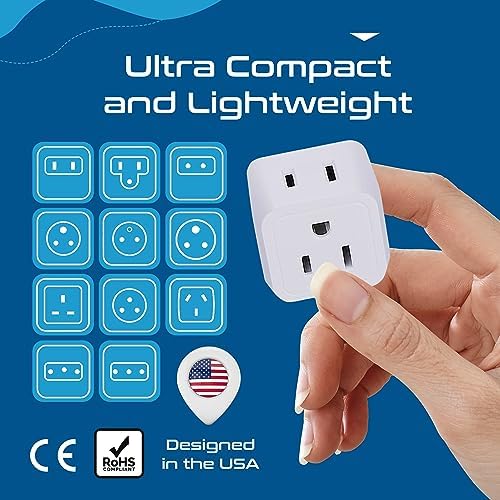 Ceptics World Travel Adapter Set - 2 in 1 USA to Europe, Asia, Africa, India, Japan, Australia, Brazil, China, Israel and more - 11 Pack - Safe Grounded - Works with Cell phones, Laptops, Chargers