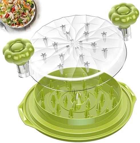 Chicken Shredder Tool Twist Large - 10'' Pro Meat Shredders for Chicken Breast,Visible Kitchen Gadgets Grinder Machine with Brush,Strong Anti-Slip Strip,Ergonomic Handle,BPA Free (Green)