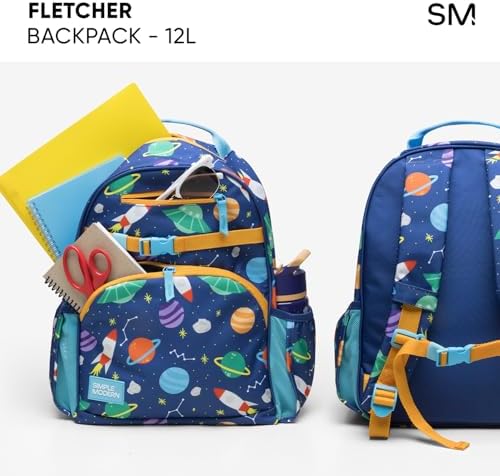 Simple Modern Medium Toddler Backpack for School Girls and Boys | Kindergarten Elementary Kids Backpack | Fletcher Collection | Kids - 15" tall | Outer Space