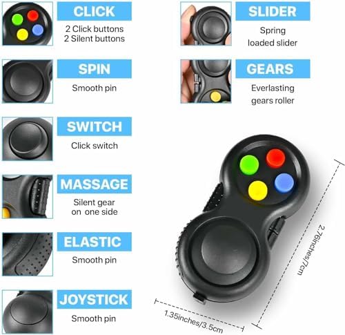 5Pcs Fidget Toys Adults Set Easter Basket Gift for Teen Autism Sensory Pack with figette Cube Magnetic Rings Pad ADHD Stress Relief for Kids Teen, Cool Gadget Desk Spinner Christmas Stocking Stuffer