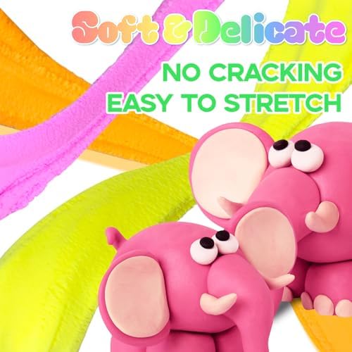 Air Dry Clay - 64 Pack Modeling Clay Kit with 3 Sculpting Tools,Safe & Non-Toxic,DIY Magic Toys Gifts for Boys,Girls,Kids - 32 Colors