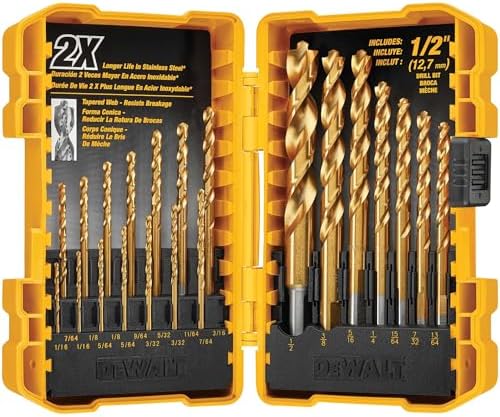 DEWALT Titanium Nitride Coated Drill Bit Set, Pilot Point, 21-Piece (DW1361)