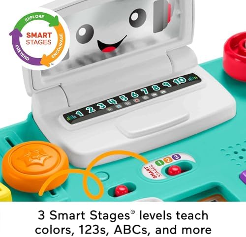 Fisher-Price Laugh & Learn Baby & Toddler Toy Mix & Learn DJ Table Musical Activity Center with Lights & Sounds for Ages 6+ Months