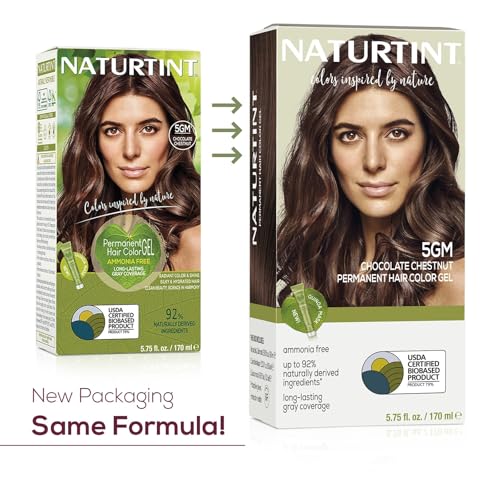 Naturtint 5GM Chocolate Chestnut Permanent Hair Color (Pack of 6), Ammonia Free, Vegan, Cruelty Free, up to 100% Gray Coverage, Long Lasting Results (Packaging may vary)