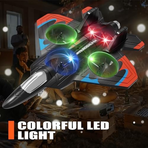 4DRC V32 Foam Remote Control Airplanes RC Planes for Kids Adults 8-16, RC Airplane Helicopter Drone Fighter Jet with Light, 360° Flip, Stunt Roll, Airplane Toy Gifts for Kids Boys Adults Beginners
