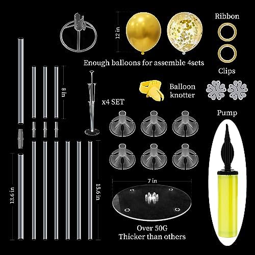 Gold Party Decorations Balloon Stand Centerpiece Table Decorations for Birthday Bridal Shower Graduation Wedding Anniversary Engagement Mother's Day Father's Day New Years 2025(Gold set4)