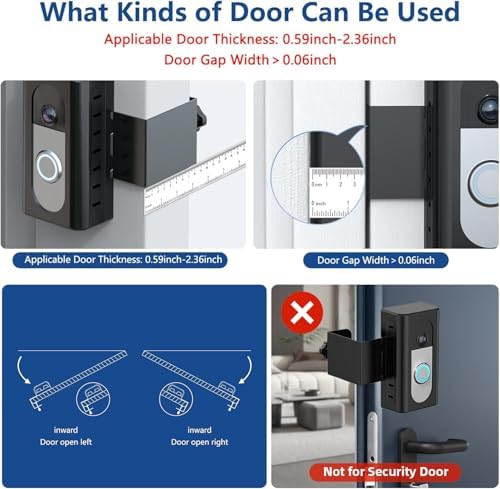 KIMILAR Anti-Theft Video Doorbell Mount Compatible with Ring/Blink Wireless Video Doorbell, Adjustable Mounting Bracket Accessories for Houses, Apartments, Businesses, Not for Security Door