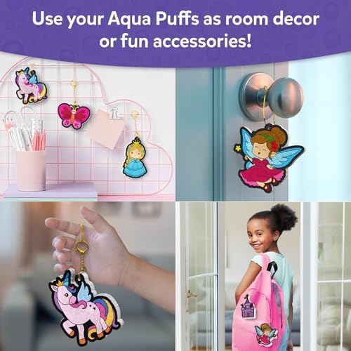 Skillmatics 3D Art Kit - Aqua Puffs Princesses & Unicorns, Mess-Free Paint by Number Craft for Kids, DIY Color & Inflate Activity, Travel & Creative Gift for Girls & Boys Ages 4, 5, 6, 7, 8, 9, 10
