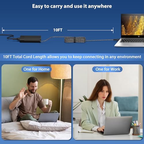 New Slim 65W USB C Laptop Charger Compatible with HP Spectre X360,Spectre,Elitebook x360,Elitebook,Envy,Omnibook,Chromebook,Elite x2,Zbook,ProBook Travel Type C AC Adapter Power Cord Supply