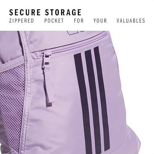adidas Alliance Sackpack, Drawstring Backpack, Lightweight Small Gym Bag for Women and Men, Powder Plum Purple/Aurora Plum Purple, One Size