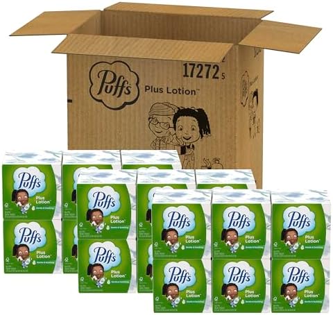 Puffs Plus Lotion Facial Tissue, 18 Cubes, 56 Tissues Per Box