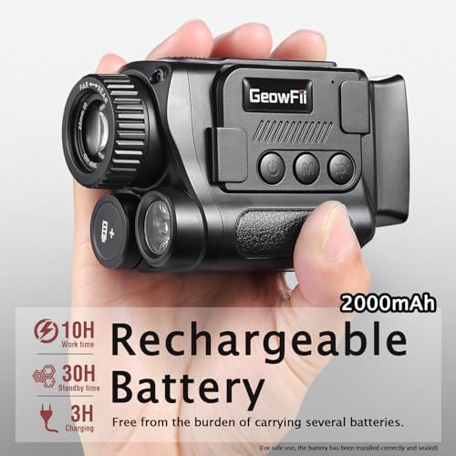 GeowFiiTech Night Vision Monocular, 4K Infrared Digital Night Vision Goggles with 850nm IR, 40M Photo & 4K Video, 984FT Range, 8X Zoom, Rechargeable Battery, 32GB Card for Hunting Camping Adventure