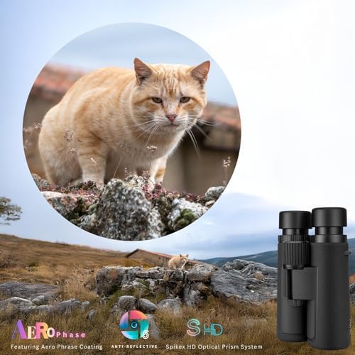 Hontry 10x42 Binoculars with IPX7 Waterproof Protection for Bird Watching, Hunting, Cruise Ship, Travel and Safari