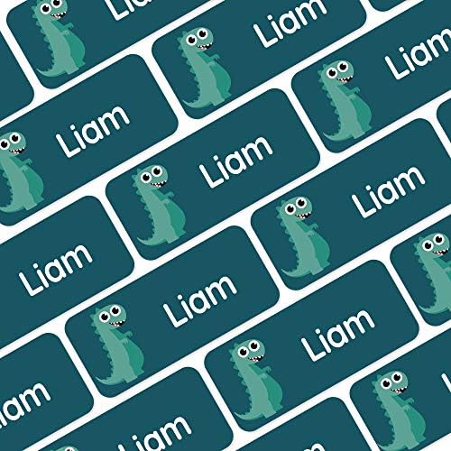 โ Personalized Name Labels for Kids (120) โ Waterproof & Durable Stickers for Clothing, School & Daycare Items - Dinosaurs