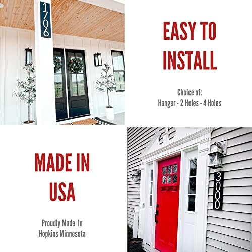 Discovered Designs – 20” Custom Address Number Sign - Black or White – Vertical or Horizontal – Made in USA (Black 20 inch Vertical) - House Numbers for Outside Modern