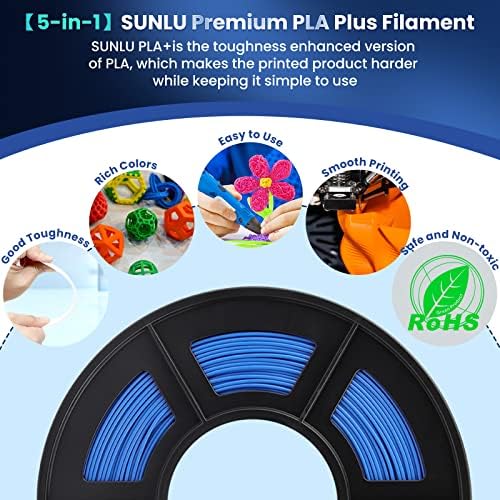 SUNLU 3D Printer Filament PLA Plus 1.75mm, SUNLU Neatly Wound PLA Filament 1.75mm PRO, PLA+ Filament for Most FDM 3D Printer, Dimensional Accuracy +/- 0.02 mm, 1 kg Spool(2.2lbs), Transparent Blue
